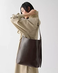 Halo Glazed Leather Large Bucket Bag