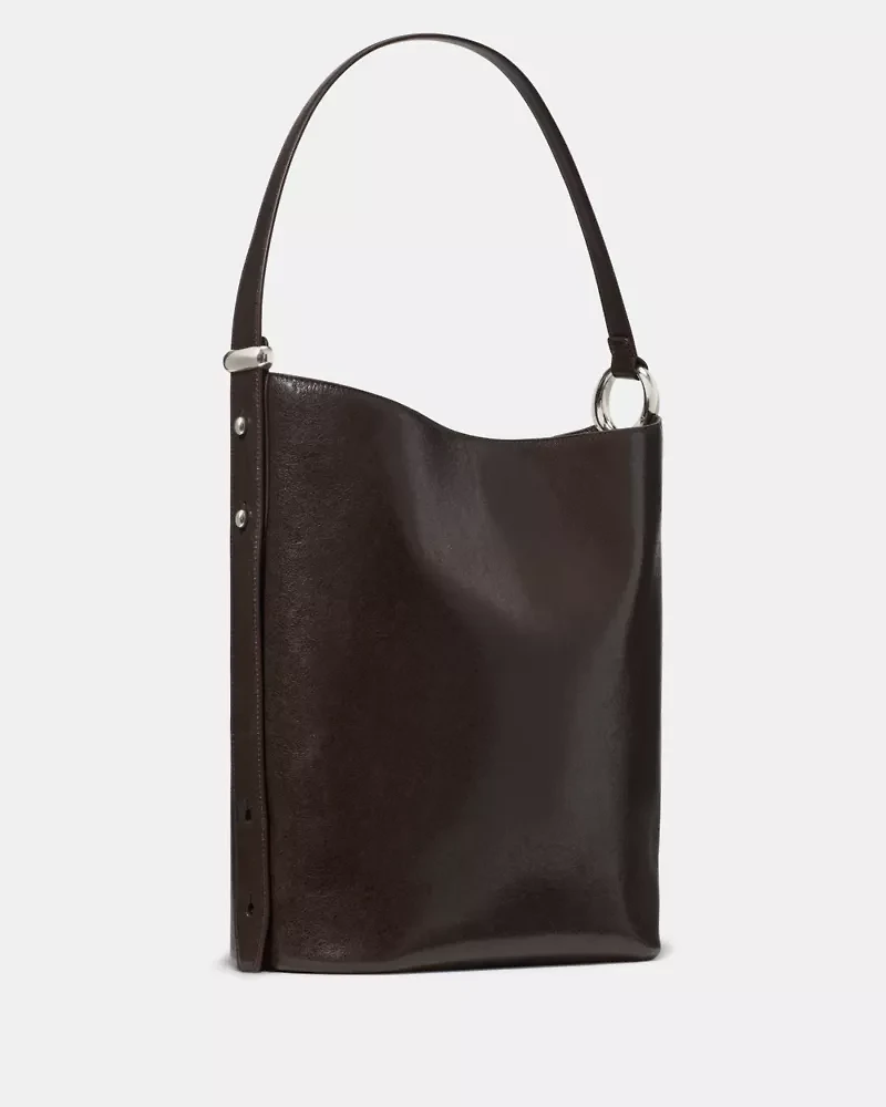 Halo Glazed Leather Large Bucket Bag