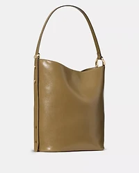 Halo Glazed Leather Large Bucket Bag