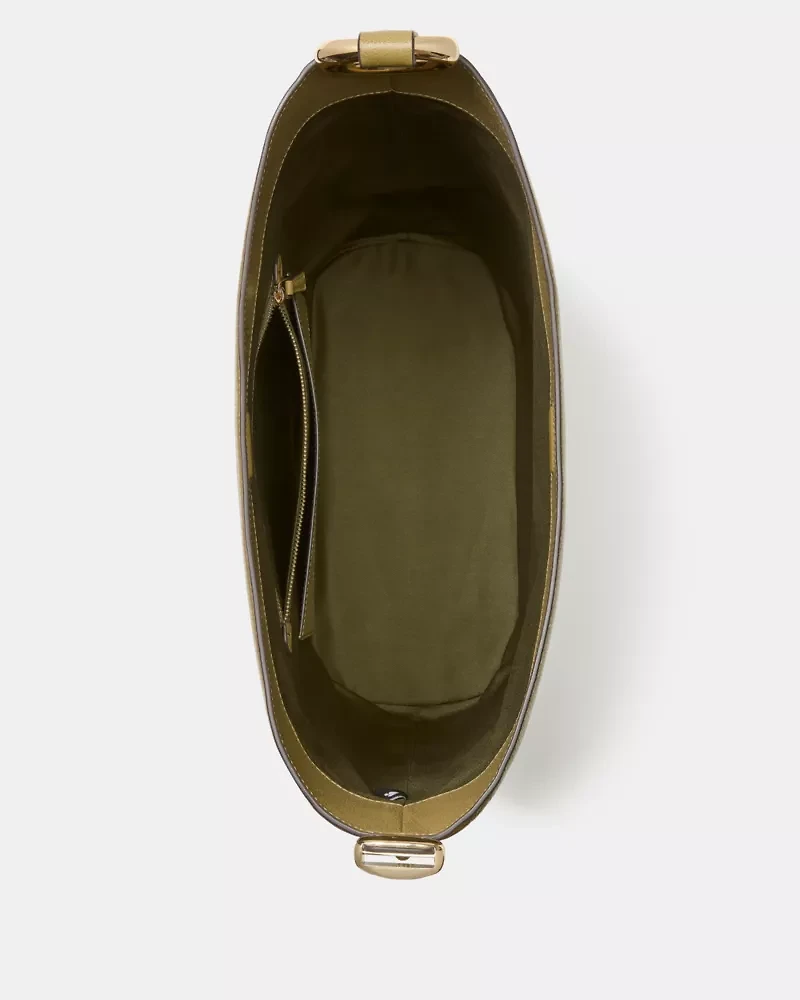 Halo Glazed Leather Large Bucket Bag