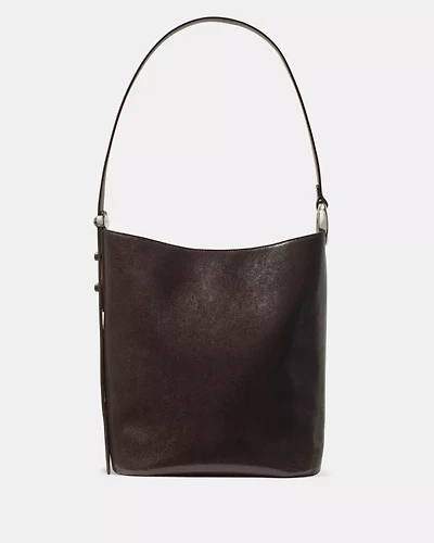 Halo Glazed Leather Bucket Bag