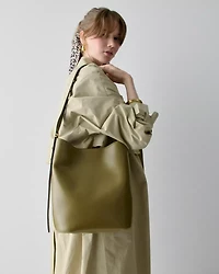 Halo Glazed Leather Bucket Bag