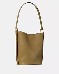 Halo Glazed Leather Bucket Bag