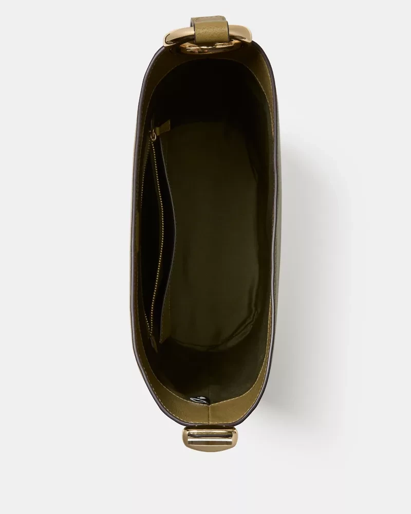 Halo Glazed Leather Bucket Bag