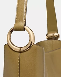 Halo Glazed Leather Bucket Bag