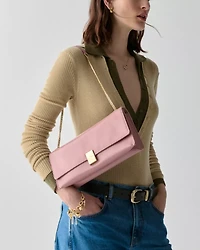 Deco Glazed Leather Soft Shoulder Bag