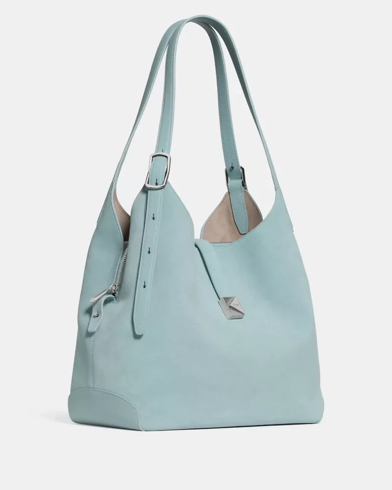 Deco Suede Large Shoulder Bag