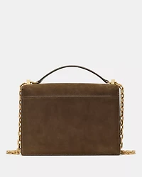 Deco Suede Chain Shoulder Bag