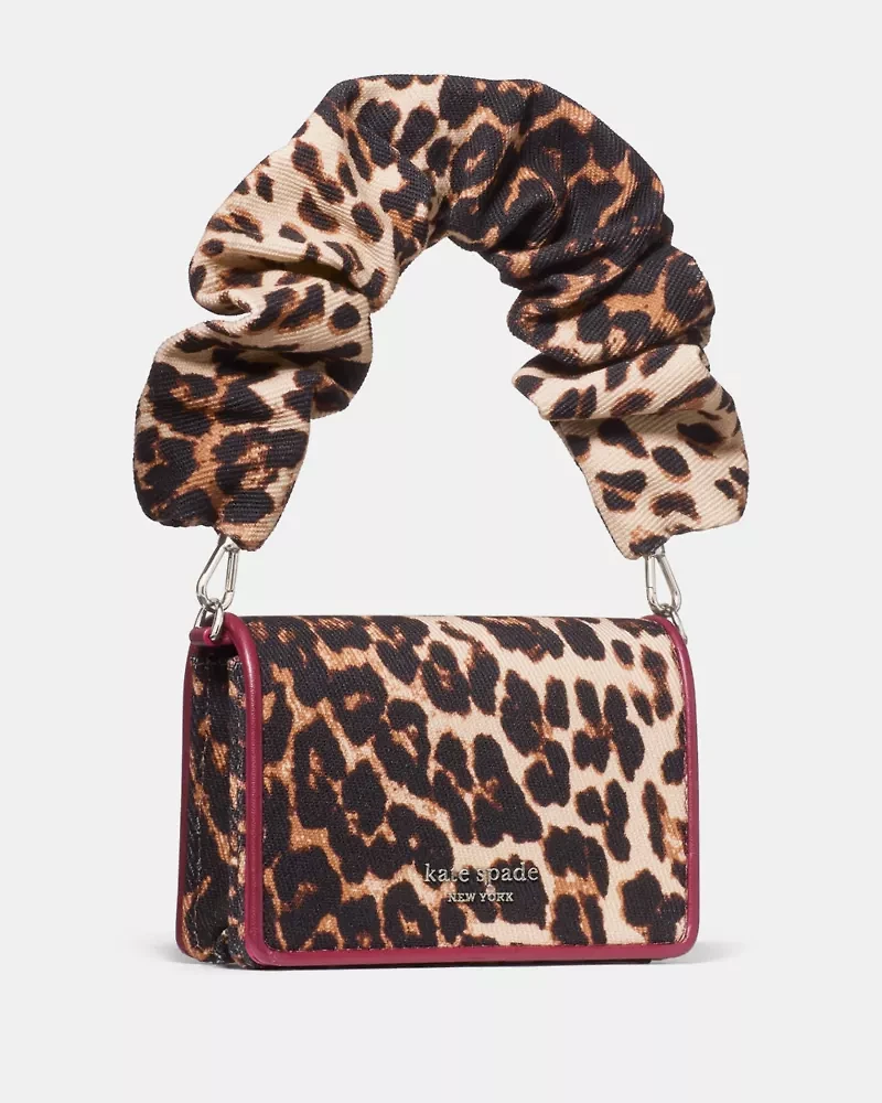 Natasha Leopard Scrunch Strap Mini Bag