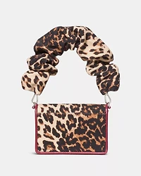 Natasha Leopard Scrunch Strap Mini Bag