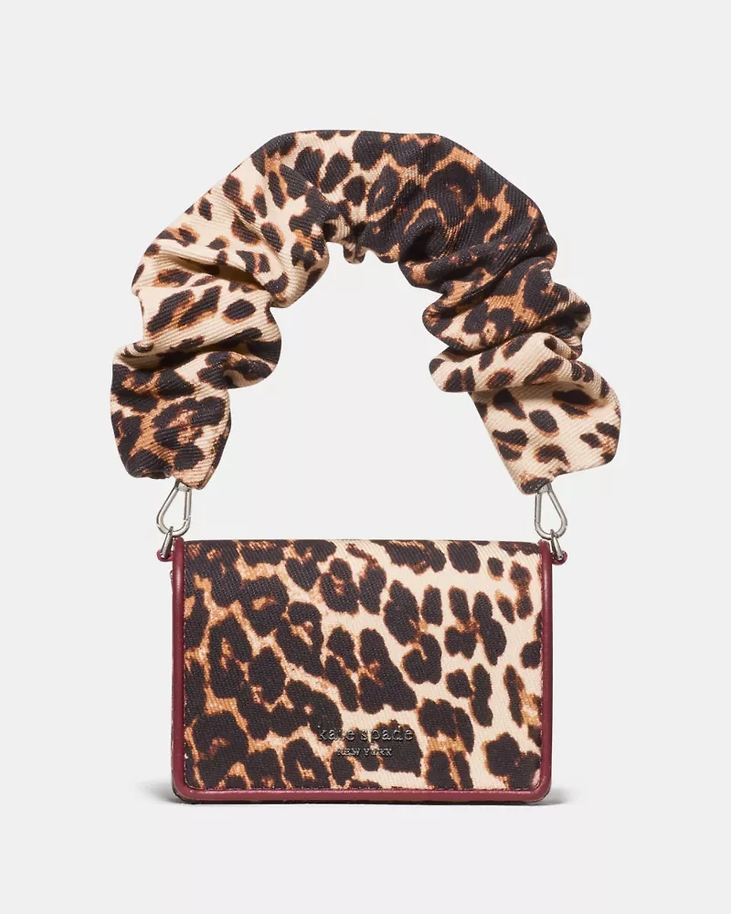 Natasha Leopard Scrunch Strap Mini Bag