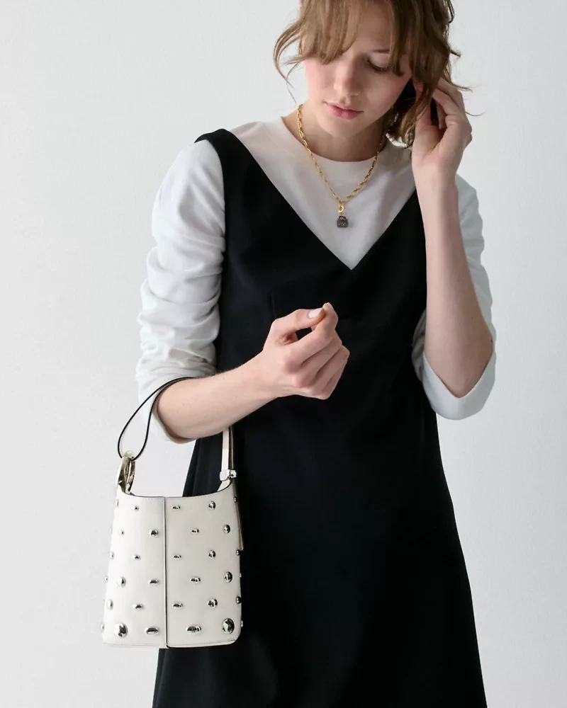 Halo Studded Mini Bucket Bag