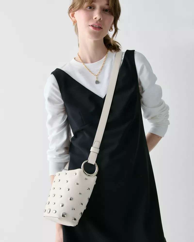 Halo Studded Mini Bucket Bag