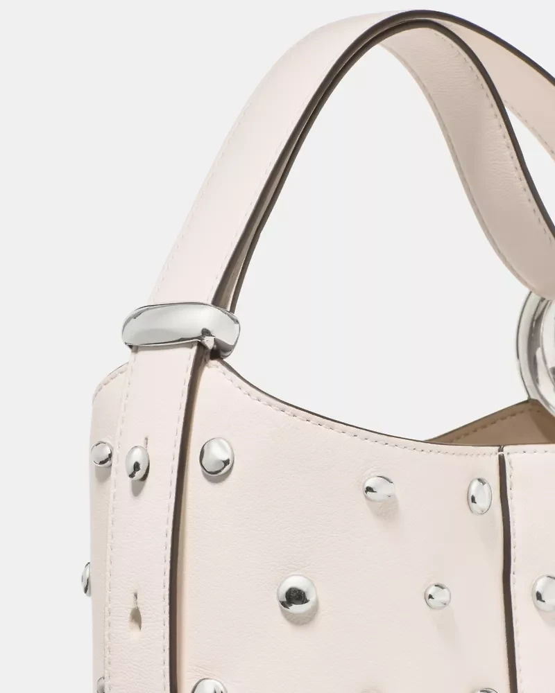 Halo Studded Mini Bucket Bag
