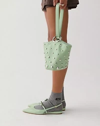 Halo Studded Mini Bucket Bag