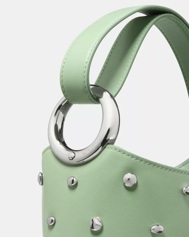 Halo Studded Mini Bucket Bag