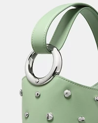 Halo Studded Mini Bucket Bag