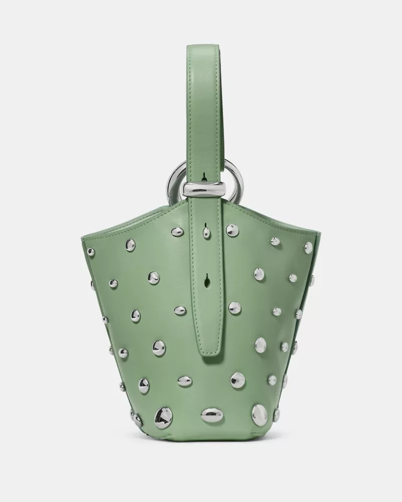 Halo Studded Mini Bucket Bag