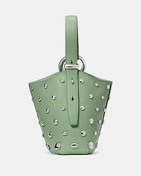 Halo Studded Mini Bucket Bag