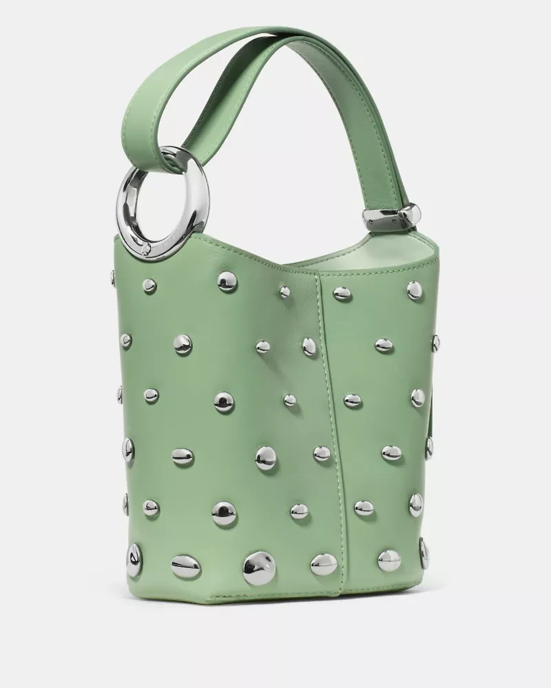 Halo Studded Mini Bucket Bag
