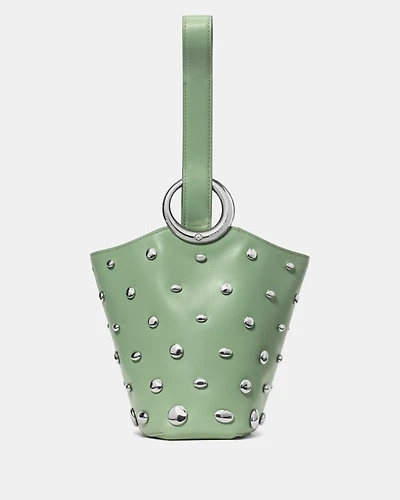 Halo Studded Mini Bucket Bag