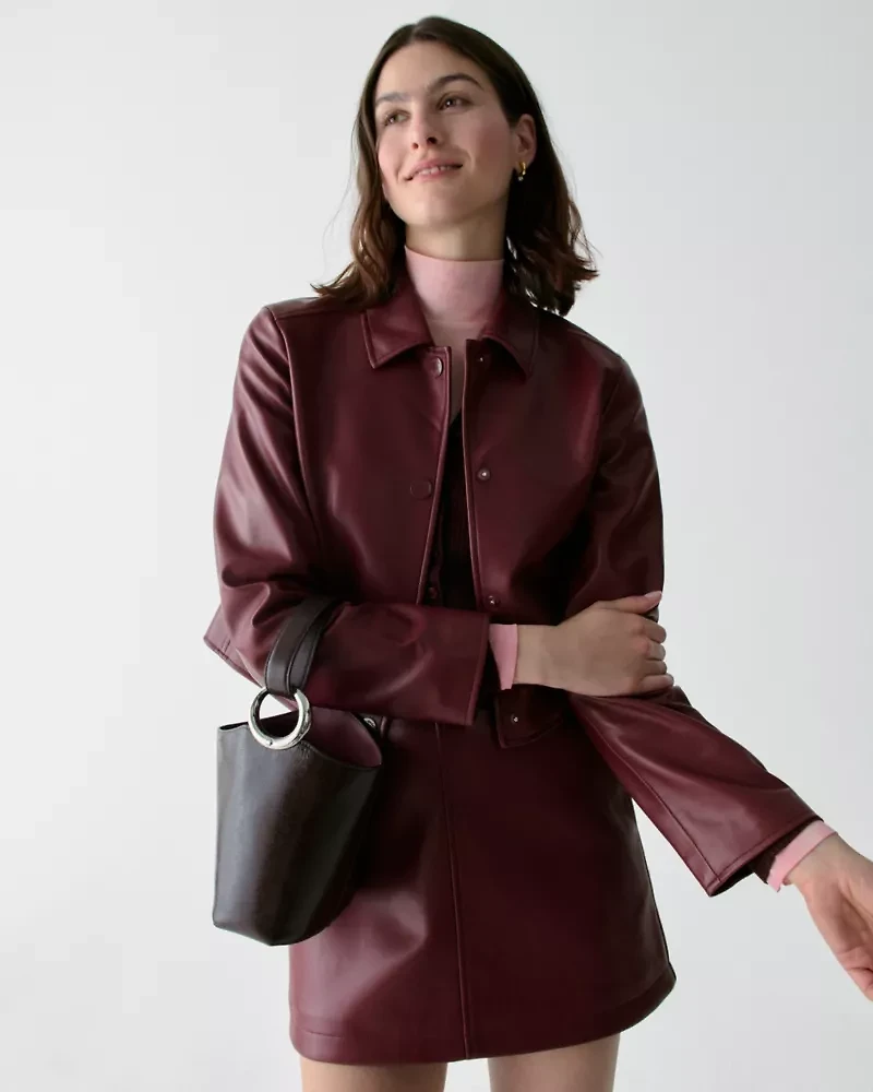 Halo Glazed Leather Mini Bucket Bag