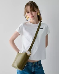 Halo Glazed Leather Mini Bucket Bag