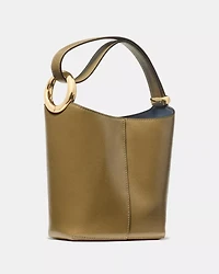 Halo Glazed Leather Mini Bucket Bag