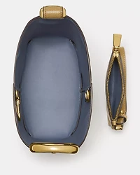 Halo Glazed Leather Mini Bucket Bag