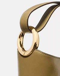 Halo Glazed Leather Mini Bucket Bag