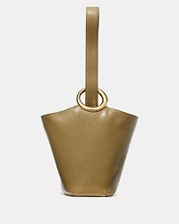 Halo Glazed Leather Mini Bucket Bag