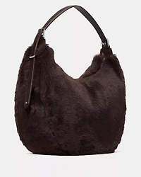 Nova Faux Fur Large Crescent Shoulder Bag