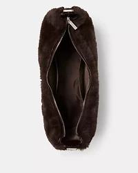 Nova Faux Fur Large Crescent Shoulder Bag