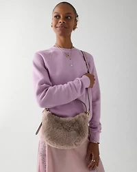 Nova Faux Fur Small Crescent Shoulder Bag