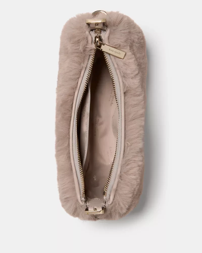 Nova Faux Fur Small Crescent Shoulder Bag