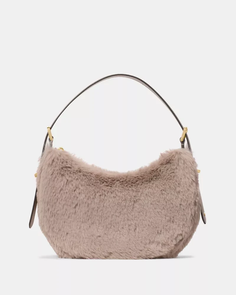 Nova Faux Fur Small Crescent Shoulder Bag