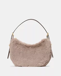 Nova Faux Fur Small Crescent Shoulder Bag