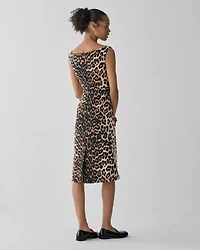 Leopard V-neck Midi Dress
