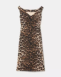 Leopard V-neck Midi Dress