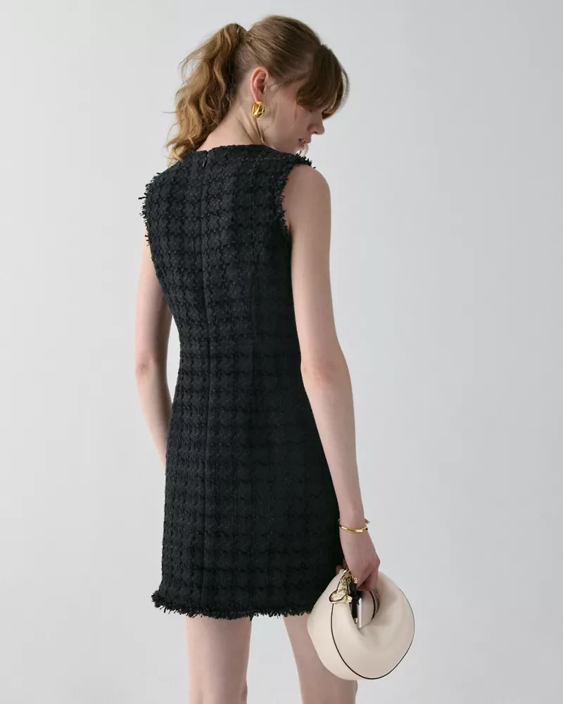 Plaza Tweed Fit And Flare Dress