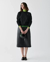 Faux Nappa Midi Skirt