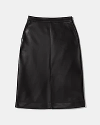 Faux Nappa Midi Skirt
