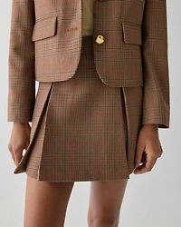 Plaid Box Pleat Mini Skirt
