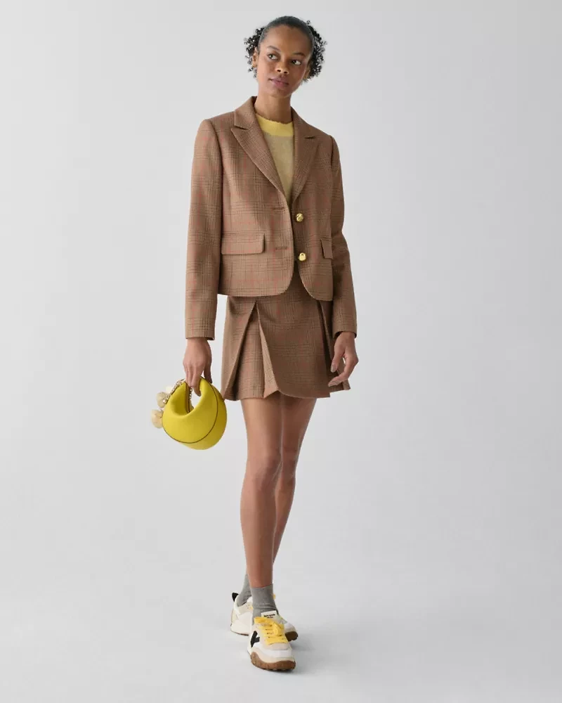 Plaid Box Pleat Mini Skirt