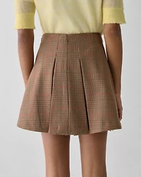 Plaid Box Pleat Mini Skirt