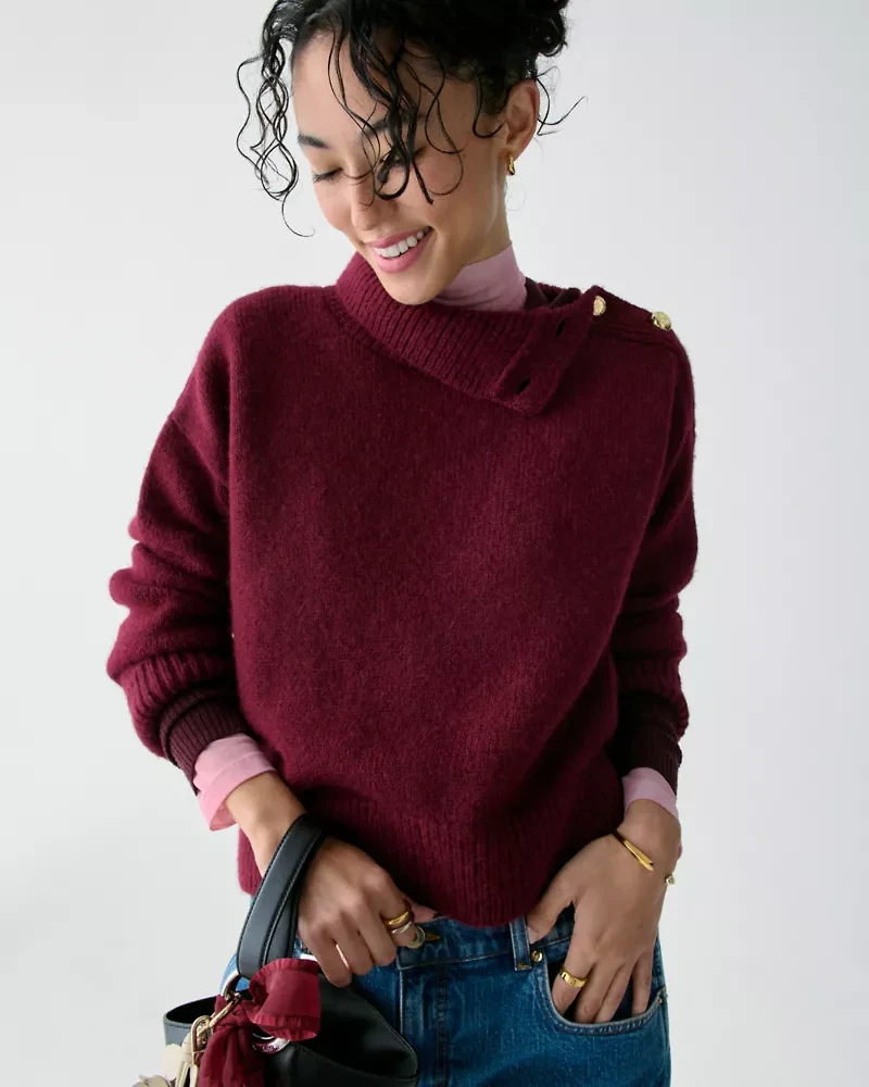 Turtleneck With Bauble Buttons