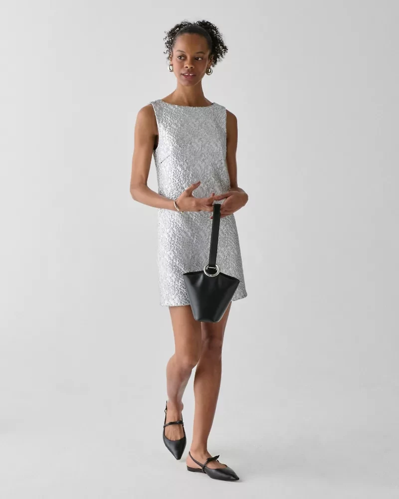 Foil Lace Shift Dress