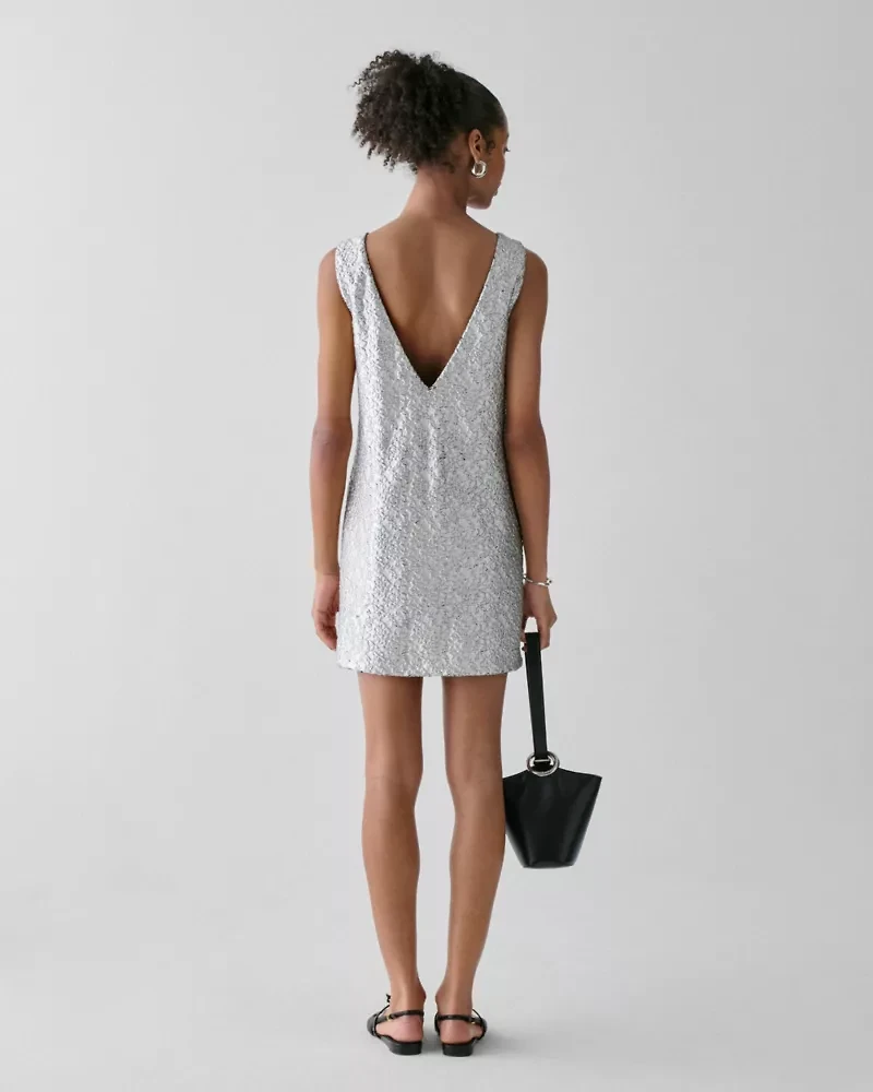 Foil Lace Shift Dress