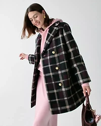 Plaid Double Breasted Coat