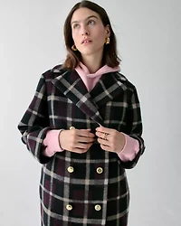 Plaid Double Breasted Coat